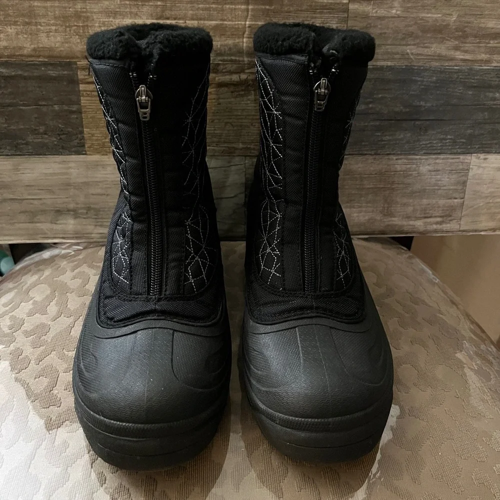 Columbia Cascadian Snowflake Black Water Resistant Winter Boots Women 8.5 BL1223